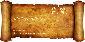 Hápp Márk névjegykártya
